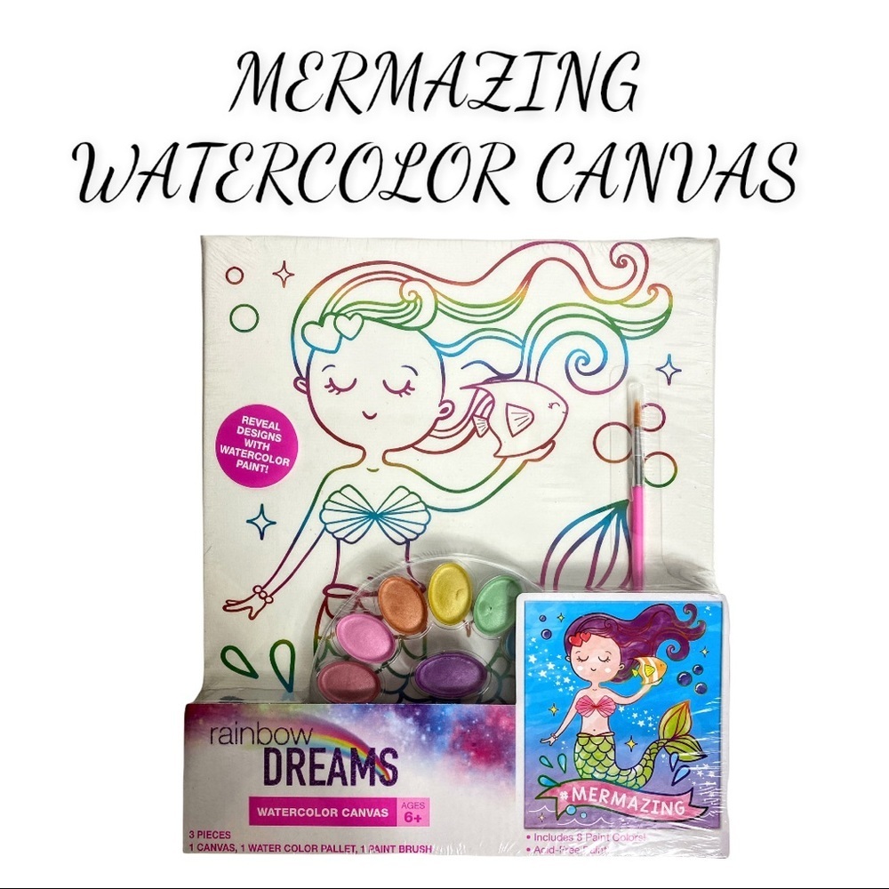 NIP Rainbow Dreams MERMAZING WATERCOLOR CANVAS